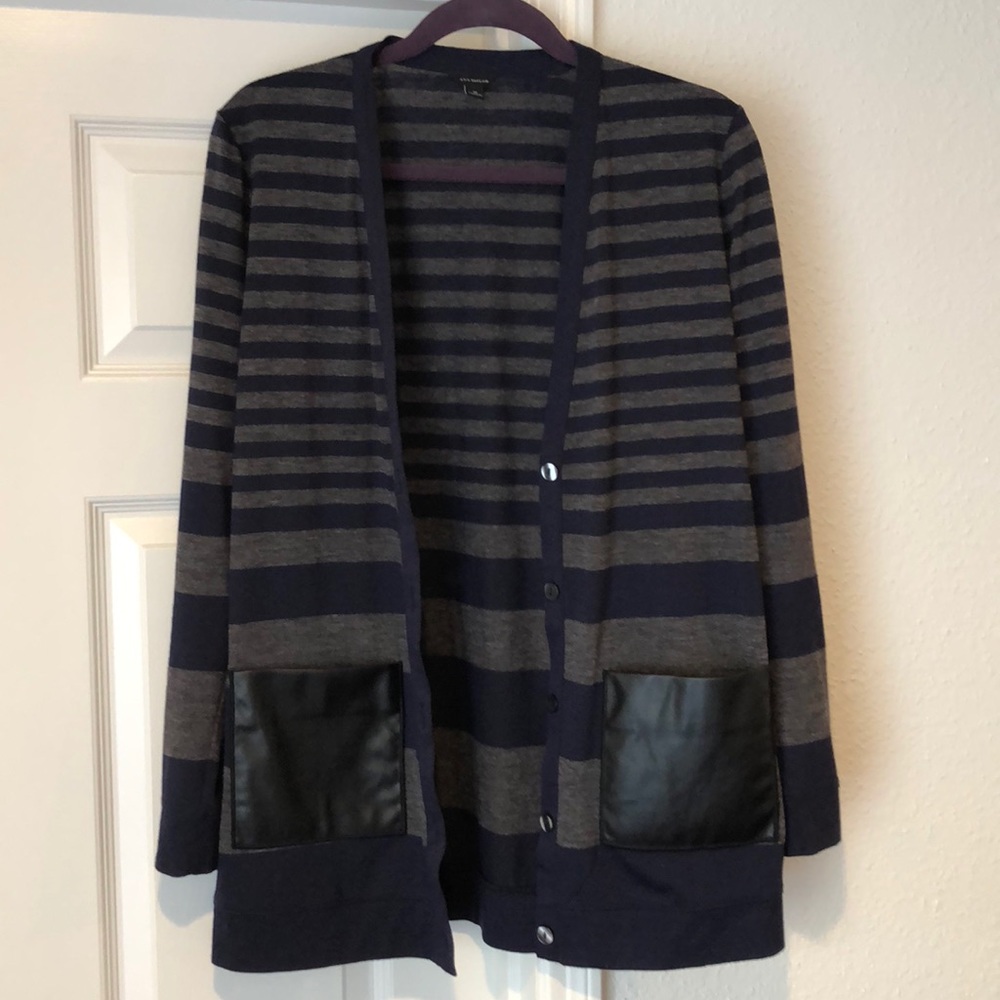 Navy and gray sweater